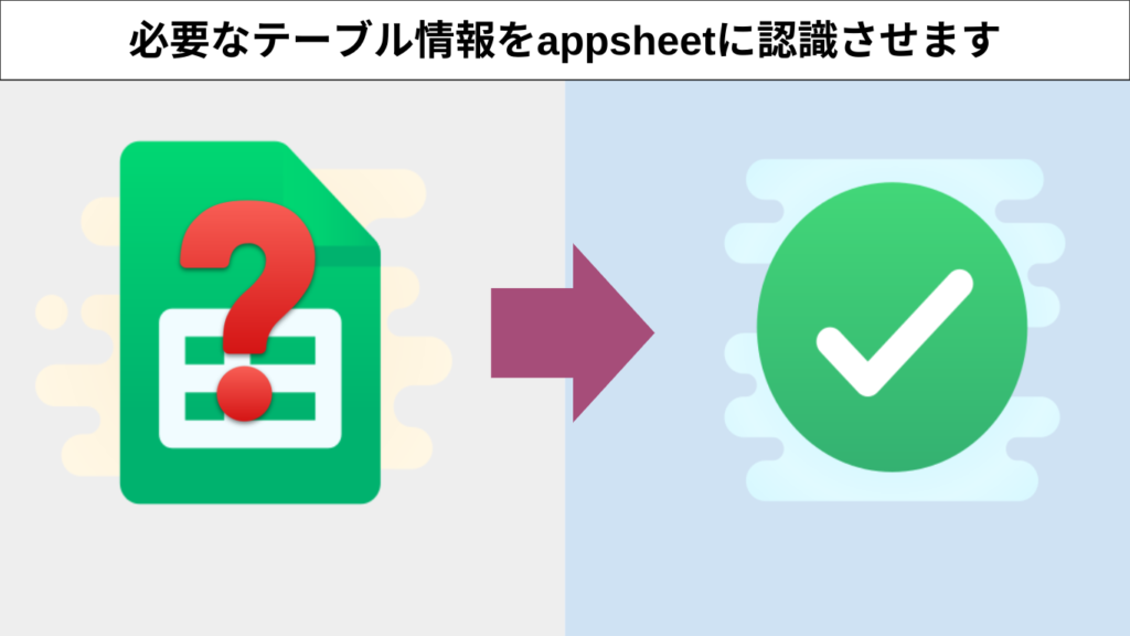 テーブル情報をappsheetへ送る