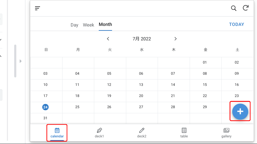 calendar view