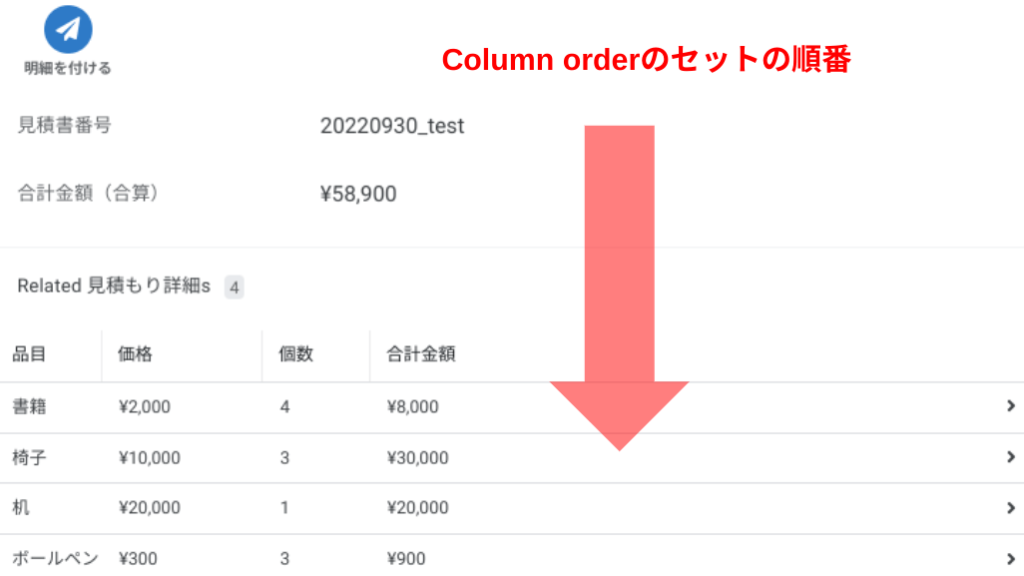 見積書viewの確認