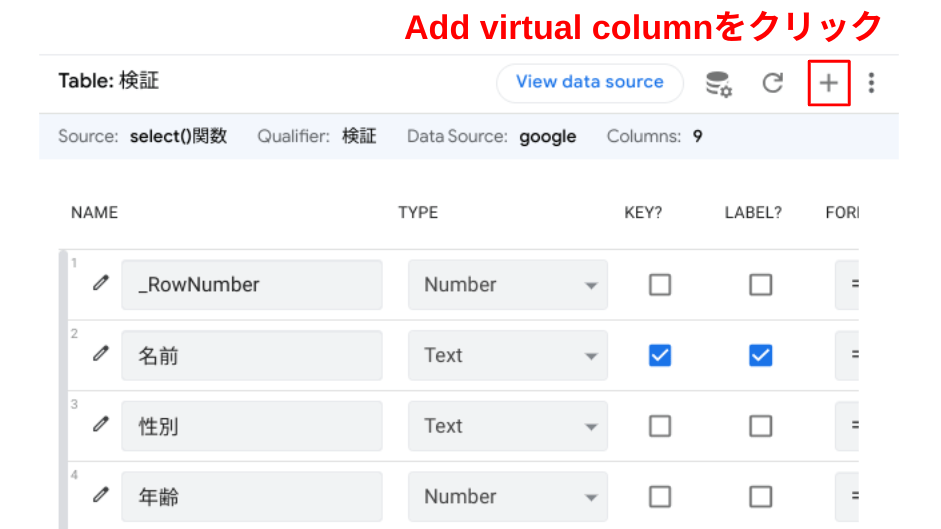 virtual columnの追加